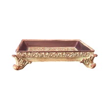 Gold Tone Soap Trinket Dish, Approx. 4&quot; X 5&quot; X 1 Footed Tray Springs Global - £10.05 GBP