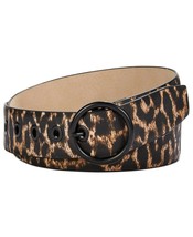 Steve Madden Womens Leopard Animal Print Faux Leather Waist Belt Small 32&quot; - £14.96 GBP