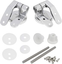 Quluxe Toilet Seat Hinges Replacement Parts With Fittings, 1 Pair Zinc, Silver - £31.49 GBP