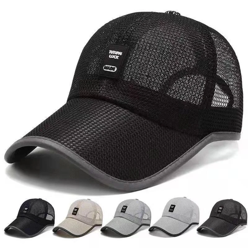 2023 Men&#39;s Mesh Baseball Cap Breathable Summer Caps Dad Hat Outdoor Fishing Hats - £10.89 GBP+