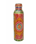 Rastogi Handicrafts Pure copper Hand painted bottle Red capacity 33oz / ... - €44,46 EUR