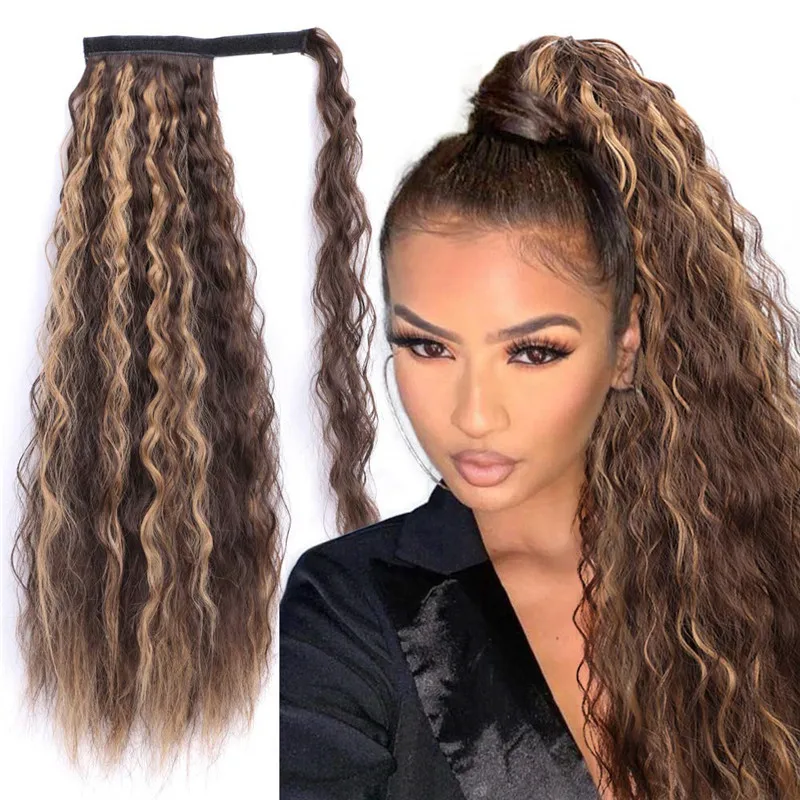 long Curly Ponytail Natural hair extension Wrap On Clip Hair Ponytail Extensions - £13.25 GBP