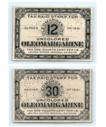 Lot of 2  U.S. Internal Revenue Oleomargarine Stamps - $14.85