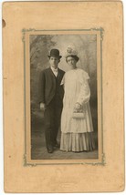 Antique c1900s Large Cabinet Card Stunning Portrait of Husband &amp; Wife Antico, WI - £12.58 GBP