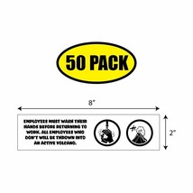 50 Pack - 8&quot; X 2&quot; Volcano Wash Hands Sticker Decal Humor Funny Gift VG0041 - £31.97 GBP