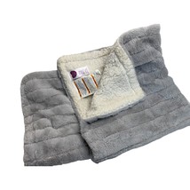 Parents Choice Gray Fur Sherpa Blanket baby 31x38 Warm Cozy Soft - £21.39 GBP