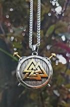 Stainless Steel Viking Odin Valknut Knot Necklace Pagan Odin Norse Witch... - £19.71 GBP