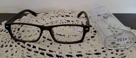 Brown Plastic Framed ~ Spring Hinged ~ Reading Glasses w/Clear Case ~ +1... - $28.06 CAD