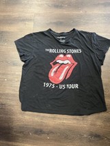 Men The Rolling Stone Short Sleeve Crew Neck T Shirt Size XXL Solid Black - $14.73