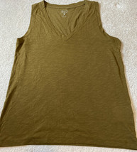 NEW Madewell Women’s Whisper Cotton V-Neck Tank Weathered Olive Size Small NWT - £14.85 GBP
