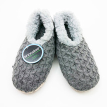 Snoozies Women&#39;s &quot;Keep Me In Stitches&quot;  Heather Grey Slippers Medium 7/8 - £10.27 GBP