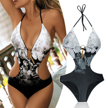 Women Sexy Pad PushUp Bikini Thong Leotard Halter Bathing Suit Swimwear ... - £12.60 GBP