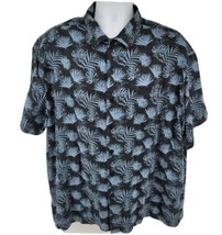 Nat Nast Luxury Blue Hawaiian Shirt Short Sleeve Button Up Silk Cotton Mens 2XL - £21.76 GBP