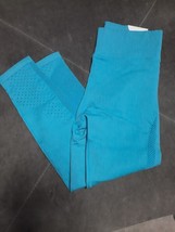 Aerie Offline Ribbed Vented Cropped Leggings NWT Sz L Turquoise - £15.50 GBP