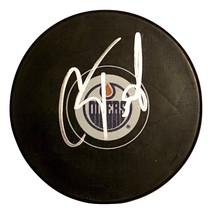 CAM TALBOT Signed Autographed Hockey Puck EDMONTON OILERS w/COA &amp; Cube - £23.69 GBP