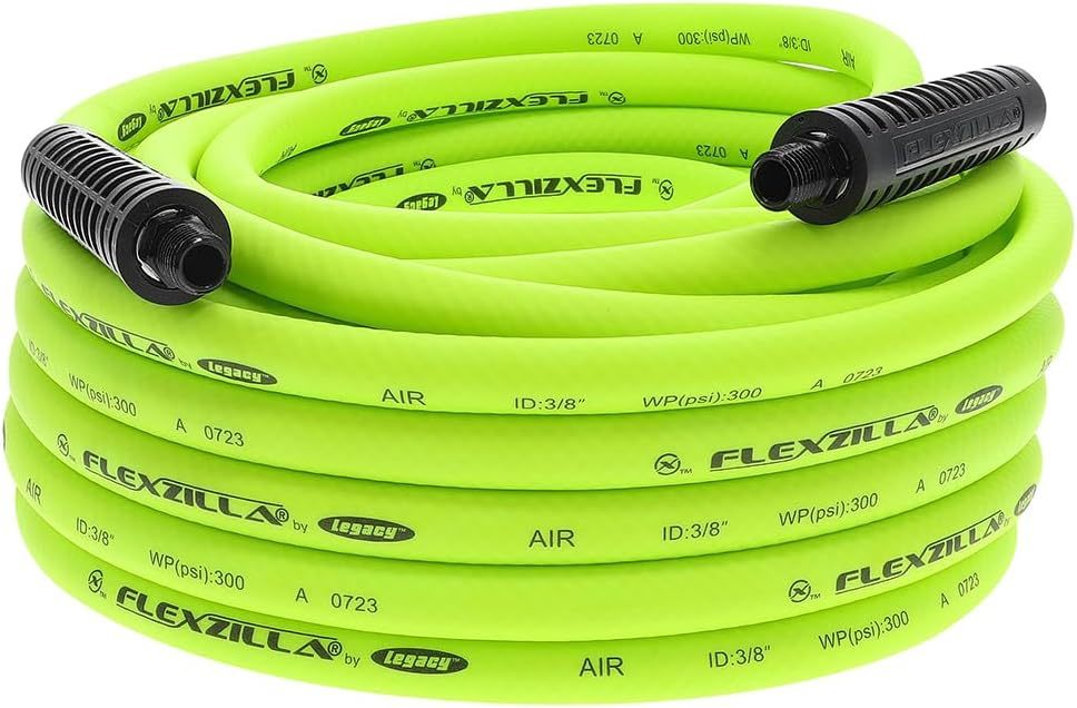 Air Hose, 3/8 in. x 50 ft., 1/4 in. MNPT Fittings, Heavy Duty, Lightweig... - £47.08 GBP