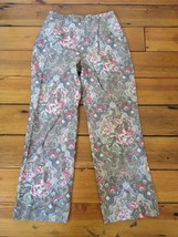 Talbots Petites Floral Paisley Damask Silk Linen Dress Pants 6 28&quot; Waist... - $39.99