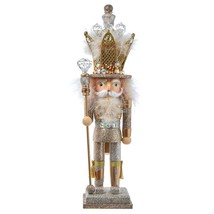 16-Inch Hollywood Platinum and Gold Glitter King Nutcracker - $75.74