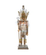 16-Inch Hollywood Platinum and Gold Glitter King Nutcracker - £57.96 GBP