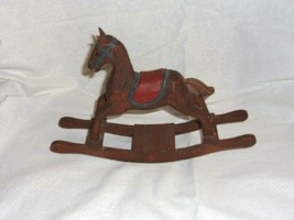 Vintage Decorative Hand Carved Rocking Horse Toy Decoration - £11.98 GBP