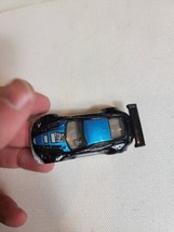 2000s Diecast Toy Car VTG Mattel Hot Wheels Race Racecar Black Blue - £6.59 GBP