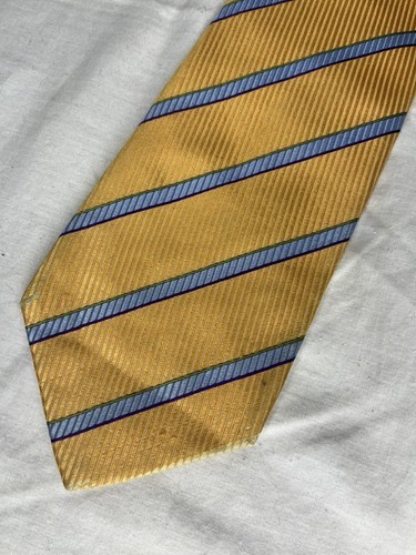Holland &amp; Sherry London 1836 Repp Tie Orange &amp; Blue Stripes All Silk USA... - $15.00