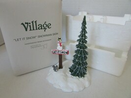 DEPT 56 52594 VILLAGE LET IT SNOW SNOWMAN SIGN ACCESSORY - $12.32