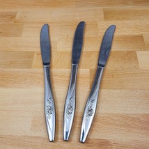 Hollow Handle Knife Lasting Rose Stainless Set of 3 ONEIDA Flatware 8.5&quot; (21cm) - £13.38 GBP