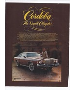 1976 Chrysler Cordoba Print Ad Automobile Car Ricardo Montalban 8.5&quot; x 11&quot; - €17,34 EUR
