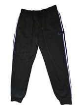 Mitchell &amp; Ness Branded Track Jogger sweatpant Black Purple Striped Men&#39;s 2XL  - £37.35 GBP