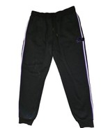 Mitchell &amp; Ness Branded Track Jogger sweatpant Black Purple Striped Men&#39;... - $47.50