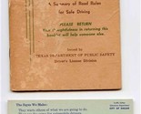 1956 Texas Driving Handbook and Turn Signals Traffic Safety Card  - $11.88