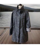 Johnston &amp; Murphy Womens Trench Coat Size L Blue Double Breasted Belt Co... - $54.88