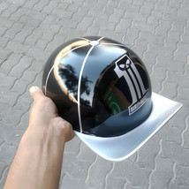 Custom Motorcycle Helmet Baseball Cap fiberglass silver black free shipp... - £146.36 GBP+