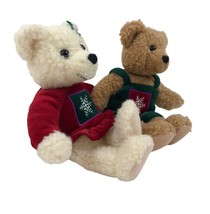 Hallmark Kiss Kiss Mistletoe Teddy Bear Couple Stuffed Animal Plush Christmas - £11.72 GBP