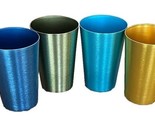 Four (4) ~ Retro Style ~ Aluminum Tumblers ~ MULTICOLOR ~ 12 Ounce ~ 4.7... - $28.05