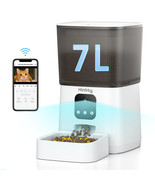 7L Wifi Pet Cat Dog Auto Feeder Food Dispenser W/ Remote Voice &amp; Video C... - £89.29 GBP