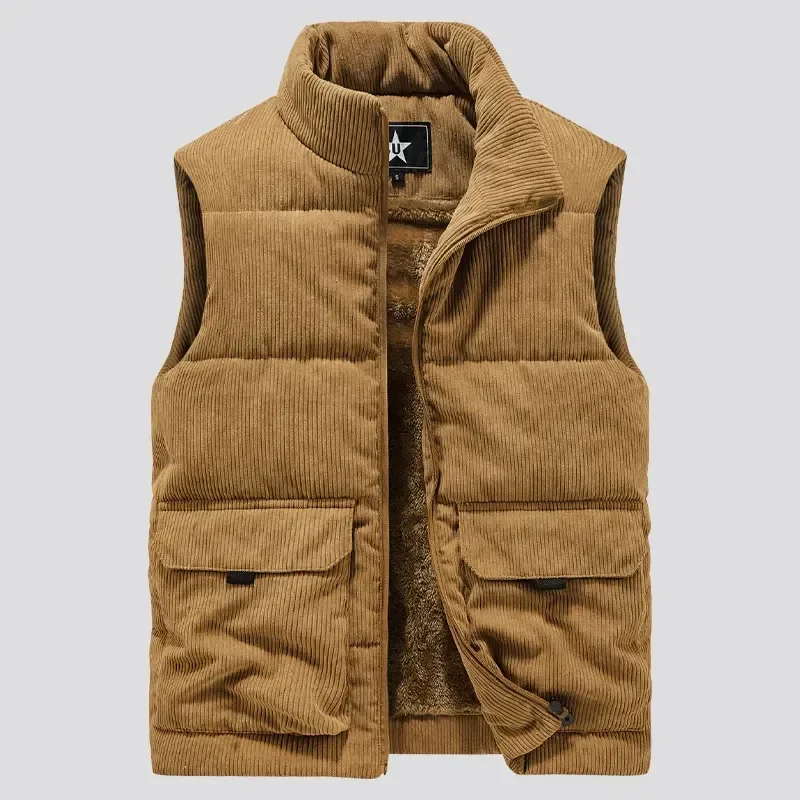 Winter Fleece Warm Vest Coats Men Stand Collar Army Thicken Waistcoats J... - $1,127.88 MXN