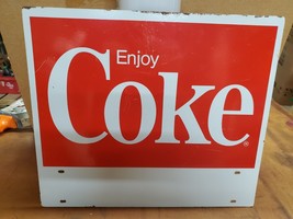  VINTAGE  Coca Cola Enjoy Coke Case Display Metal  Sign Display A - £123.98 GBP