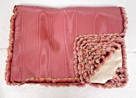 Silky Pink &amp; Cream Ruffled Hankie Keeper Cottage Core Grandma Core - $14.36