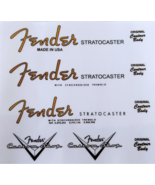 6 - Fender Stratocaster Headstock Logo STICKER  3x spagetti YL - $8.38 CAD