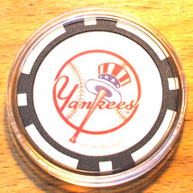 New York Yankees Poker Chip Golf Ball Marker - Black with White Inserts - $8.95