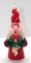 Handmade Northern Lights Wizard Santa With Wreath Candle Signed By Artist - £11.21 GBP