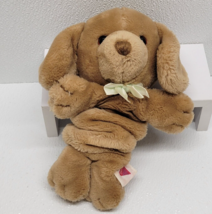 Vintage Dakin Brown Dog Musical Pull Lullaby Plush 1988 Brown Tested And Works - £32.71 GBP