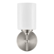 Home Decorators Collection Ayelen 1-Light Brushed Nickel Opal White Glass Indoor - £31.45 GBP