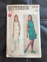 Butterick 4770 Misses Evening Dress Sewing Pattern Size 16 Bust 38 Cut Vintage - $14.24