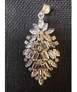 18K White Gold 3.34CTW Diamond Leaf Charm Pendant 5.77 GTW. - $6,550.00