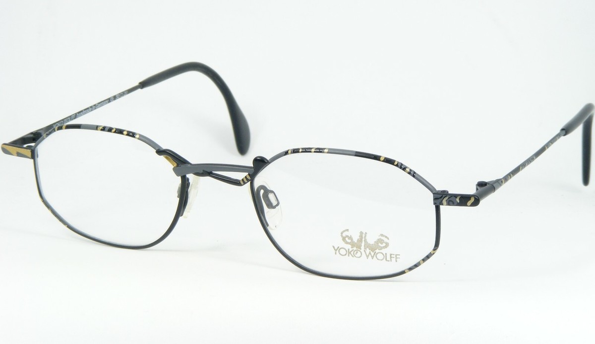 YOKO WOLFF Mensch 2 03 Negro/Oscuro Gris / Oro Arena Gafas 50-20-140 - $96.02