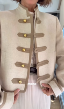 ZARA BNWT 2025. BEIGE TOGGLE SHOULDER PAD JACKET BLAZER. 8917/101/710 - $132.93