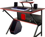 Computer Desk K-Shaped Professional Gamer Table Workstation With, In Black. - $90.92